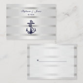 Nautische marine Blu anker zilver wht plaats kaart Plaatskaartje (Voorkant / Achterkant)