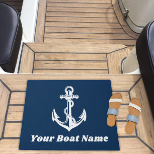 Nautische Marine Boot Naam met Decoratieve Anker Deurmat