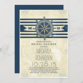  nautische marine bruidsdouche uitnodiging (Voorkant / Achterkant)