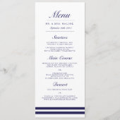 Nautische Marine bruiloft diner menu (Voorkant)