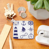 Nautische marine-elementen Navy Blue Kusticonen Sleutelhanger