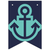 Nautische marine en Blauwgroen bunting Vlaggetjes (Eerste vlag)