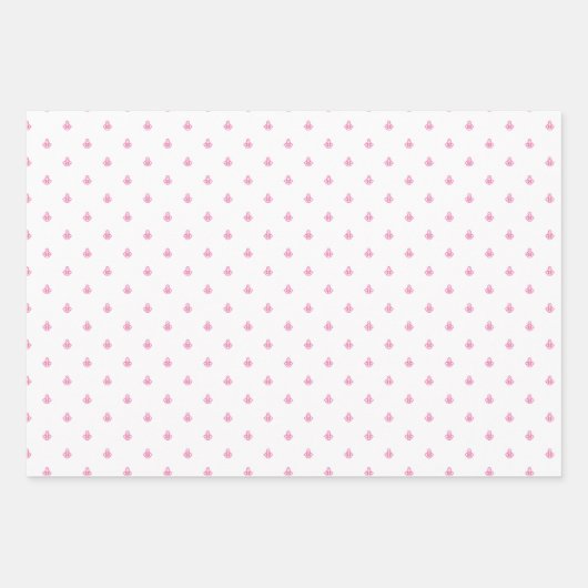 Nautische marine en roze inpakpapier vel (Voorkant 3)