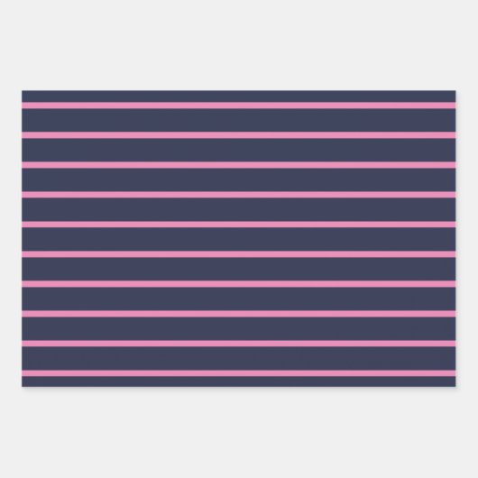 Nautische marine en roze inpakpapier vel (Voorkant 2)