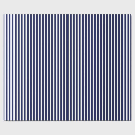 Nautische marine en witte cabana strepen cadeaupapier (Zoom)