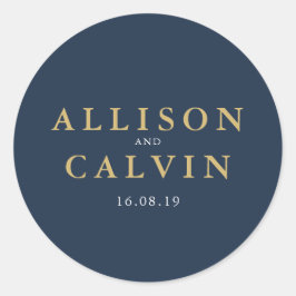 nautische marine & gouden bruiloft sticker