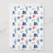 Nautische Marine Ocean Beach Monogram Huwelijk Kaart (Achterkant)