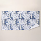 Nautische marine octopus in een bad badhanddoek (Badhanddoek)