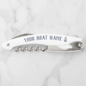 Nautische Marine Rustieke Anker Boot Naam Kurkentrekker (Achterkant)