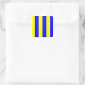 Nautische Marine Signal Flag Letter G (Golf) Vierkante Sticker (Tas)