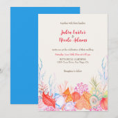 Nautische Marine Strand Zee Leven Waterverf Bruilo Kaart (Voorkant / Achterkant)