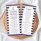 Nautische Marine Stripe Anker Wedding Programma