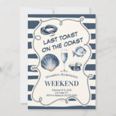 Nautische Marine Toast Kust Bachelorette Weekend Kaart (Voorkant)