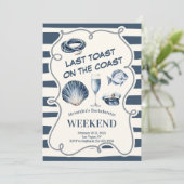 Nautische Marine Toast Kust Bachelorette Weekend Kaart (Staand voorkant)