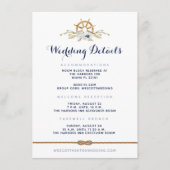 Nautische Marine & White Infinity bruiloft details Informatiekaartje (Voorkant)