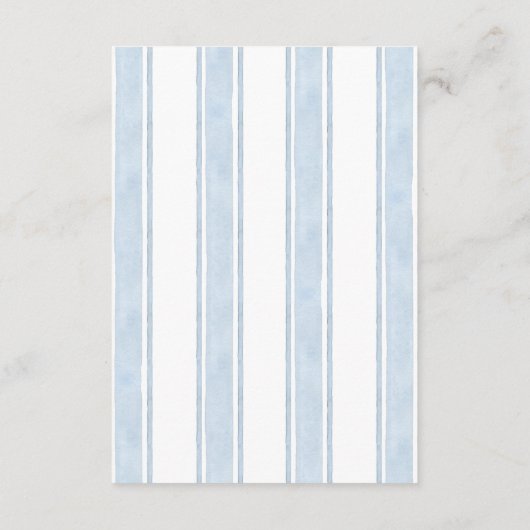 Nautische Marine White Stripes Boat Wedding Informatiekaartje (Achterkant)