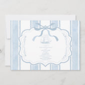 Nautische Marine White Stripes Boat Wedding Kaart (Voorkant)