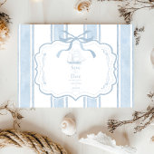 Nautische Marine White Stripes Boat Wedding Save The Date