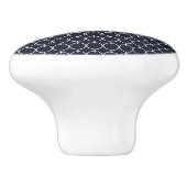 Nautische Marine & Wit Elegant Modern Beach Thema Keramische Knop (Zijkant)