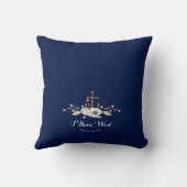 Nautische Marine & Witte Anemonen Ring Bearer Kussen (Achterkant)