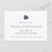 Nautische marine & witte schip bruiloft receptie informatiekaartje (Voorkant)