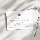 Nautische marine & witte schip bruiloft receptie informatiekaartje