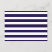 Nautische marine & witte streep anker bruiloft det informatiekaartje (Achterkant)