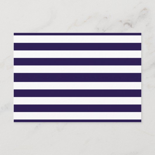 Nautische marine & witte streep anker bruiloft det informatiekaartje (Achterkant)