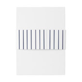 Nautische marineblauw en witte strepen | Monogram Uitnodigingen Wikkel (Achterkant Voorbeeld)