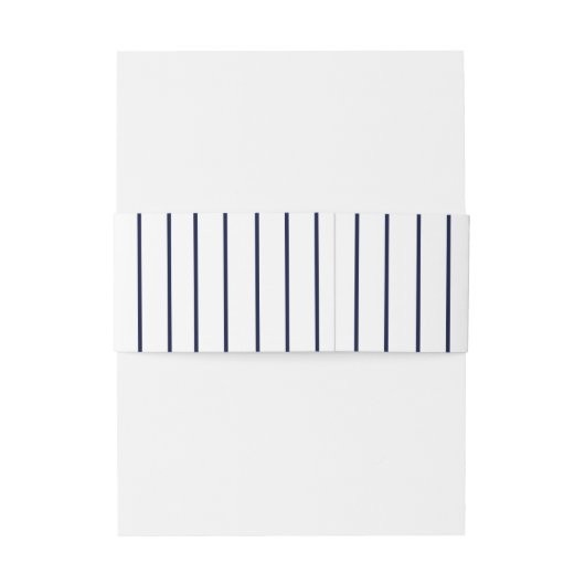 Nautische marineblauw en witte strepen | Monogram Uitnodigingen Wikkel (Achterkant Voorbeeld)