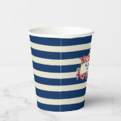  Nautische marineblauw Stripes Papieren Bekers (Rechts)