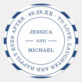 Nautische marineslag, gelukkig altijd na het huwel ronde sticker