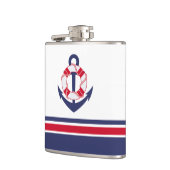 Nautische mariniers en rode stropen heupfles (Links)