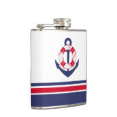 Nautische mariniers en rode stropen heupfles (Rechts)