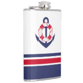 Nautische mariniers en rode stropen heupfles (Rechts)