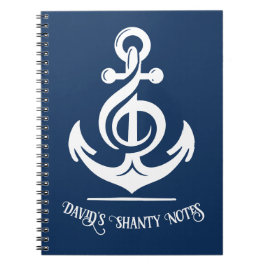 Nautische melodie anker notitieboek