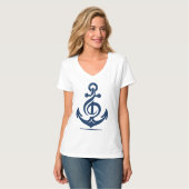 Nautische melodie anker t-shirt (Voorkant volledig)