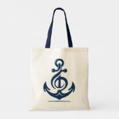 Nautische melodie anker tote bag (Achterkant)
