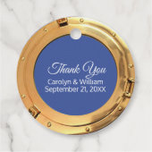 Nautische Messing Port Hole Bruiloft Bedankjes Labels (Achterkant)