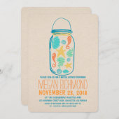 Nautische metselaar jar strand bruids douche uitno kaart (Voorkant / Achterkant)