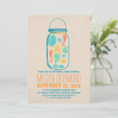 Nautische metselaar jar strand bruids douche uitno kaart (Staand voorkant)