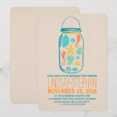 Nautische metselaar jar strand verlovingsfeest uit kaart (Voorkant / Achterkant)