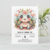 Nautische moderne schildpad meisje verjaardag kaart (Staand voorkant)