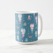 Nautische Mokken versierd met leuke zeemeermin kit (Voorkant rechts)