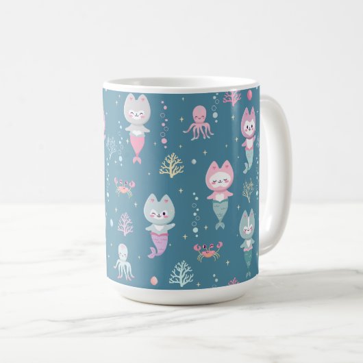 Nautische Mokken versierd met leuke zeemeermin kit (Voorkant rechts)