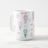 Nautische Mokken versierd met leuke zeemeermin kit (Voorkant links)