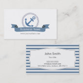 Nautische monogram blauwe ankerVisitekaartjes Visitekaartje (Voorkant / Achterkant)