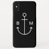 Nautische monogram bootanker Case-Mate iPhone case (Achterkant)