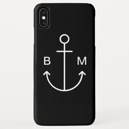 Nautische monogram bootanker Case-Mate iPhone case (Achterkant)