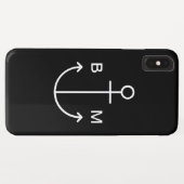 Nautische monogram bootanker Case-Mate iPhone case (Achterkant (horizontaal))